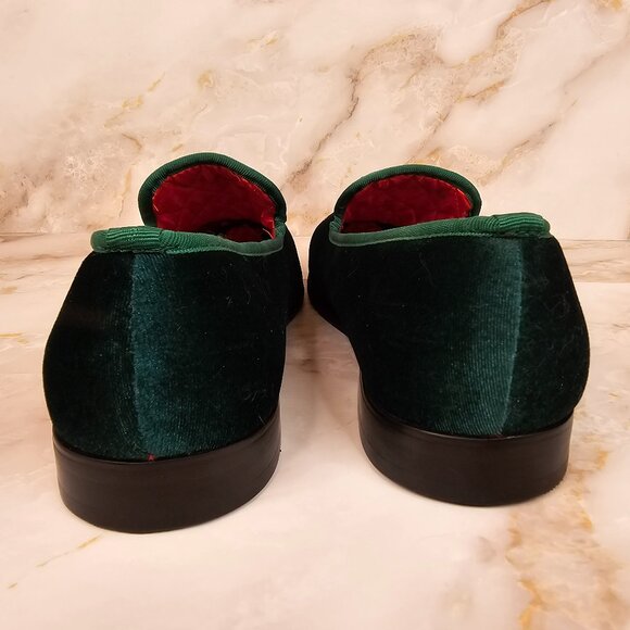 ELANROMAN Men’s Green Velvet Loafers, size 12 (EU 46) - Picture 4 of 10